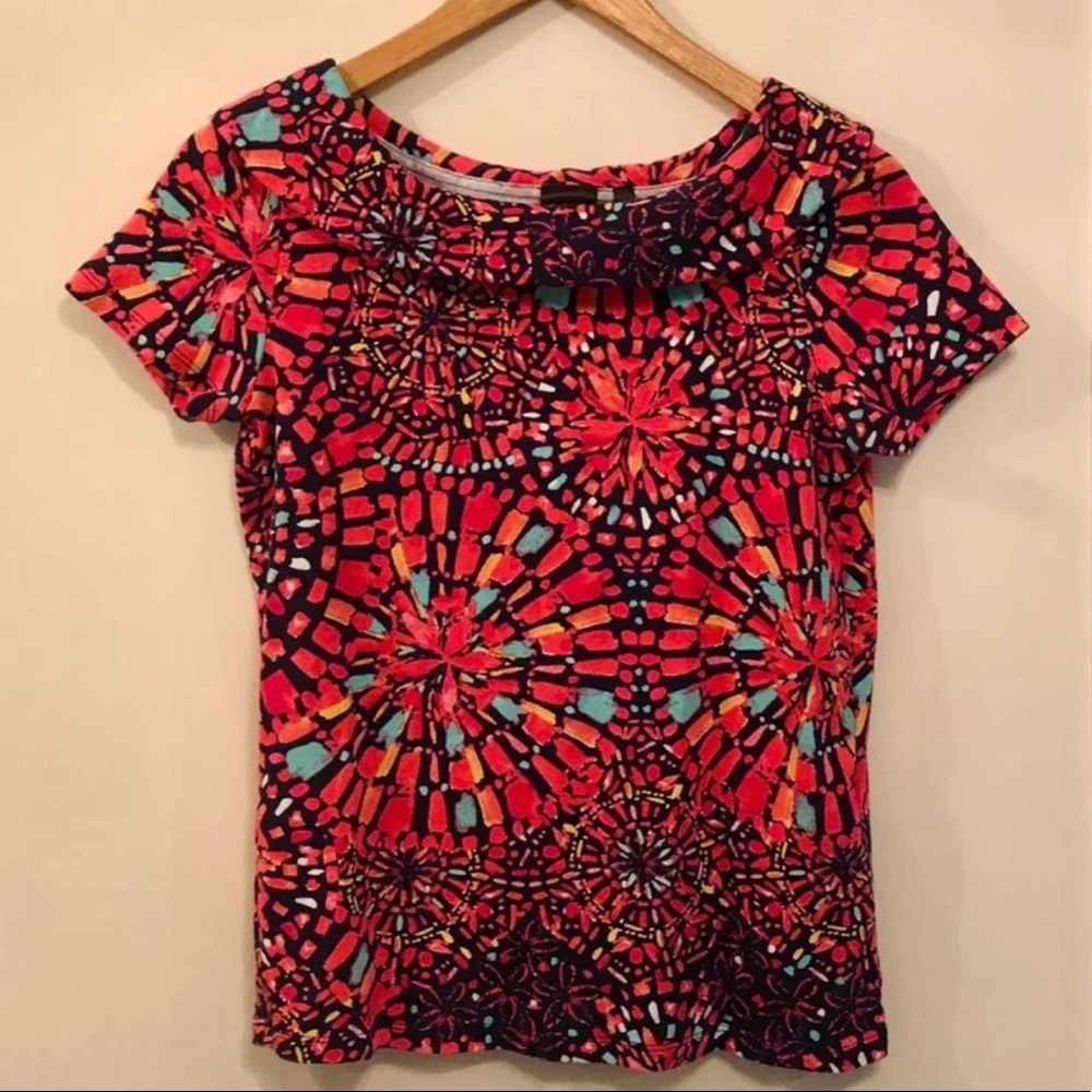 Rafaella Women's Marilyn Neck Short Sleeve Shirt